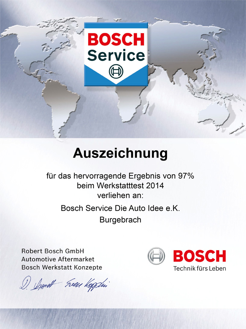 Bosch Car Service Auszeichnung | Die Auto Idee GmbH
