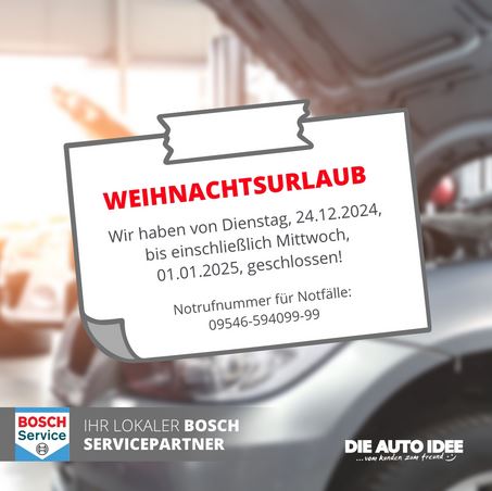 Auf dem Bild ist ein Hinweis für den Weihnachtsurlaub zu sehen